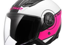 casco jet LS2 OF616 Airflow 2 bianco rosa