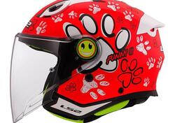 casco jet LS2 Funny 2 Paws rosso