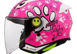 casco jet LS2 Funny 2 Paws rosa