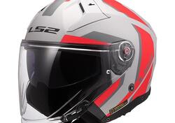 casco jet LS2 Infinity 2 in fibra rosso opaco