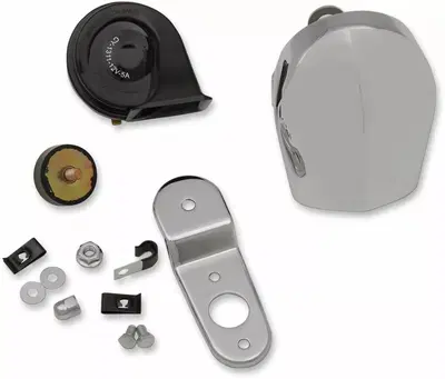 Kit clacson a tromba con supporto e coperchio crom Drag Specialties