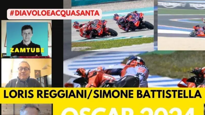 MotoGP. Loris Reggiani (il diavolo) e Simone Battistella (l&rsquo;acqua santa) assegnano gli Oscar 2024 [VIDEO]