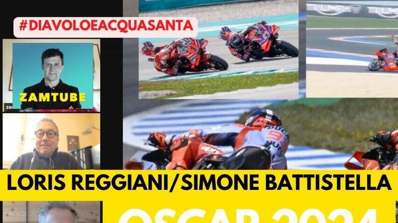 MotoGP. Loris Reggiani (il diavolo) e Simone Battistella (l&rsquo;acqua santa) assegnano gli Oscar 2024 [VIDEO]