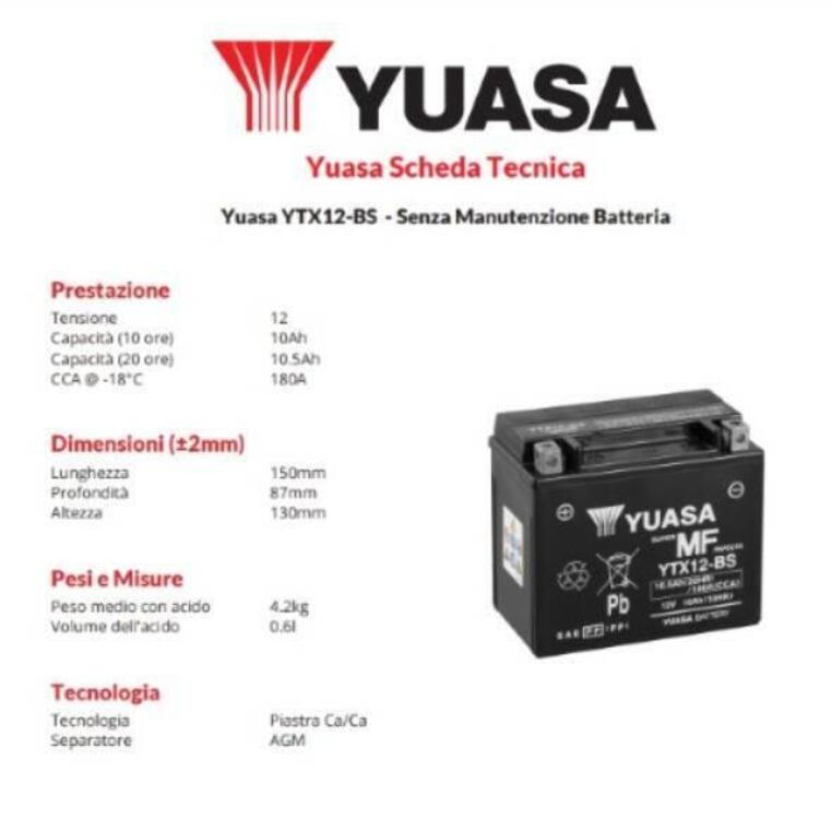 BATTERIA YUASA YTX12-BS (2)