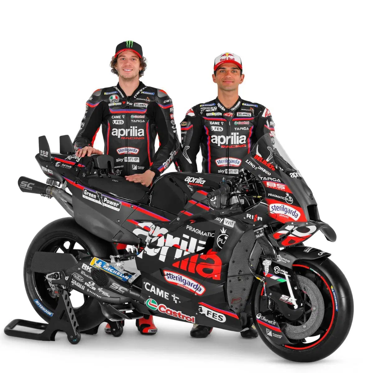 Ecco le nuove Aprilia 2025 di Jorge Martin (ha scelto il numero 1) e Marco Bezzecchi (3)