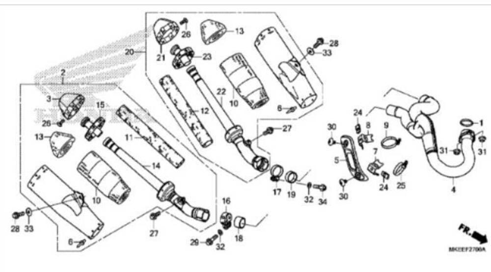 PROTEZIONE TUBO SCARICO PER HONDA CRF 450 CODICE (3)