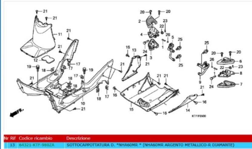 FIANCHETTO PER HONDA SH 125 E 150 CODICE 64321KTF9 (3)