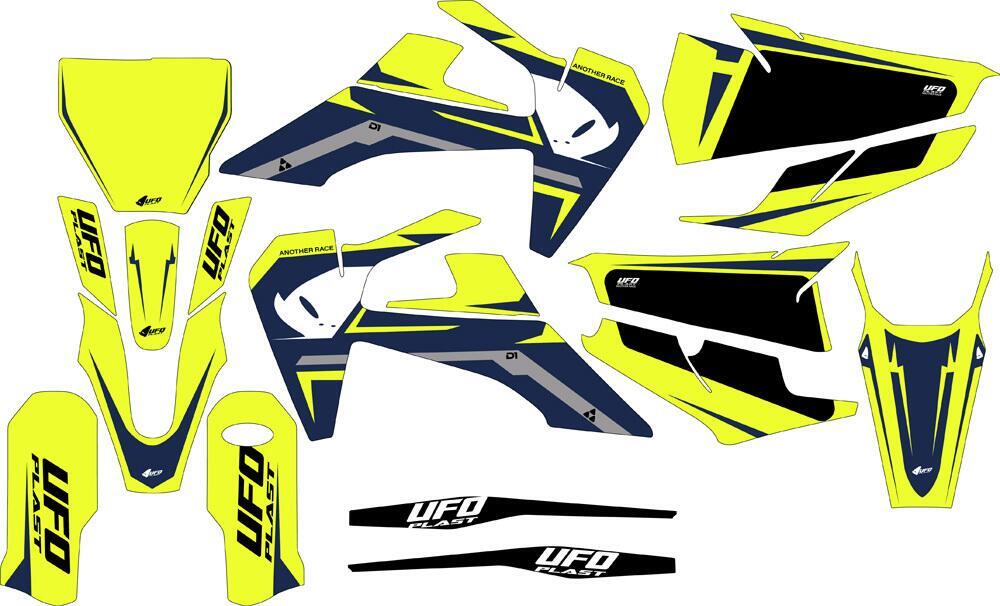 Kit grafica Ufo Apodis per Husqvarna Giallo fluo U 