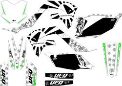 Kit grafica Ufo Akaishi per Kawasaki Bianco UFO 