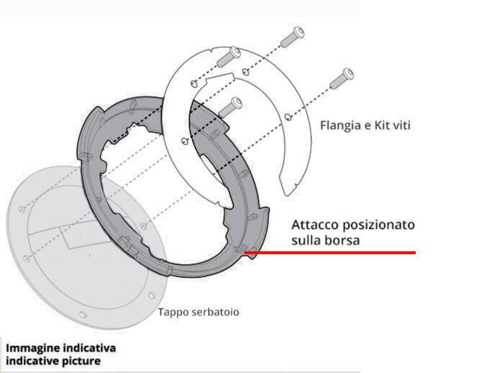 Flangia per borse serbatoio Givi BF54