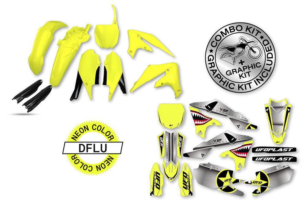 Kit plastiche+decals Ufo Thunder Yamaha Giallo flu 