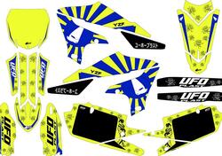 Kit grafica Ufo Akaishi per Yamaha Giallo fluo UFO 