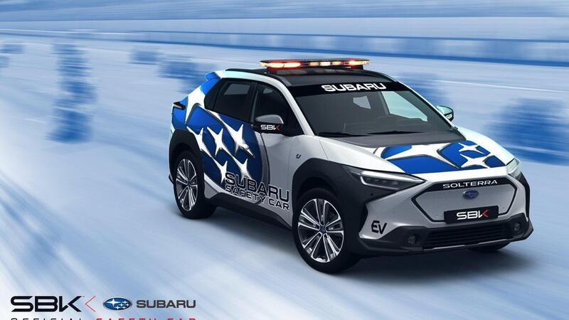 SBK. Safety car. La Subaru Solterra elettrica sostituisce la Dodge Challenger SRT 