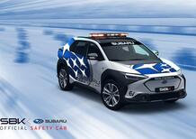 SBK. Safety car. La Subaru Solterra elettrica sostituisce la Dodge Challenger SRT 