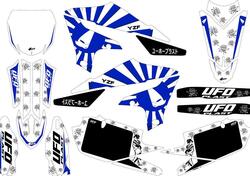 Kit grafica Ufo Akaishi per Yamaha Bianco UFO 