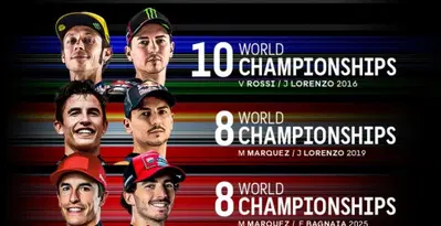 MotoGP 2025. Bagnaia e Marquez inseguono Rossi e Lorenzo