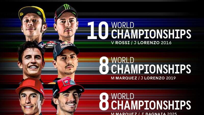 MotoGP 2025. Bagnaia e Marquez inseguono Rossi e Lorenzo