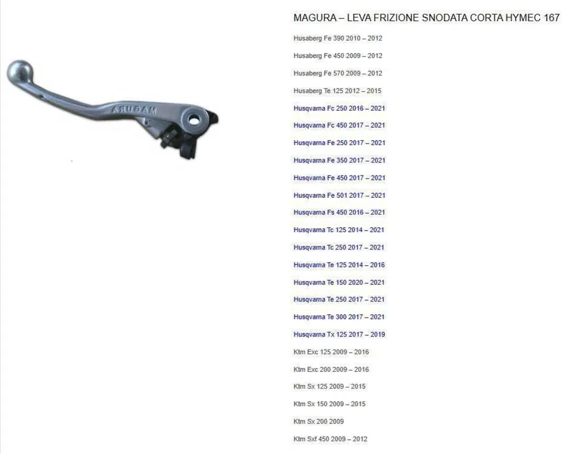 LEVA SNODATA CORTA MAGURA HYMEC SERIE 167 CODICE (2)