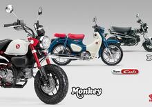 Nuovi colori e Euro 5+ per gli Honda Dax, Monkey e Super Cub C125