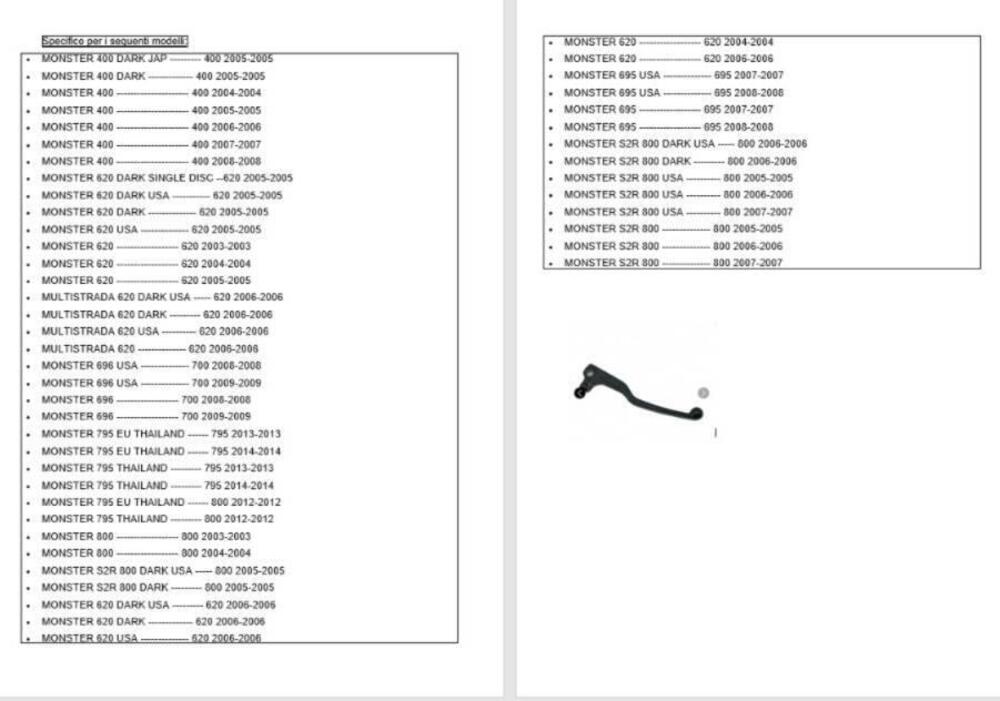 LEVA FRIZIONE PER DUCATI MONSTER CODICE 62640071C (3)