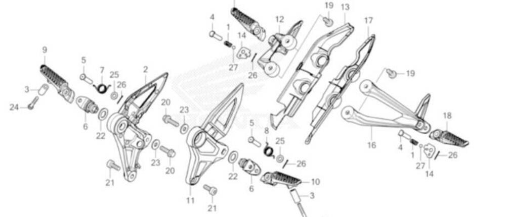 SUPPORTO POGGIAPIEDI ANTERIORE DESTRO PER HONDA CO (3)