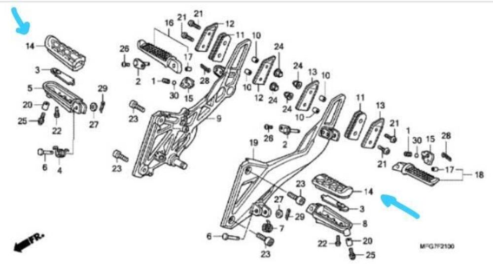 GOMMINO PEDANA ANTERIORE DX/SX PER HONDA CODICE 50 (2)