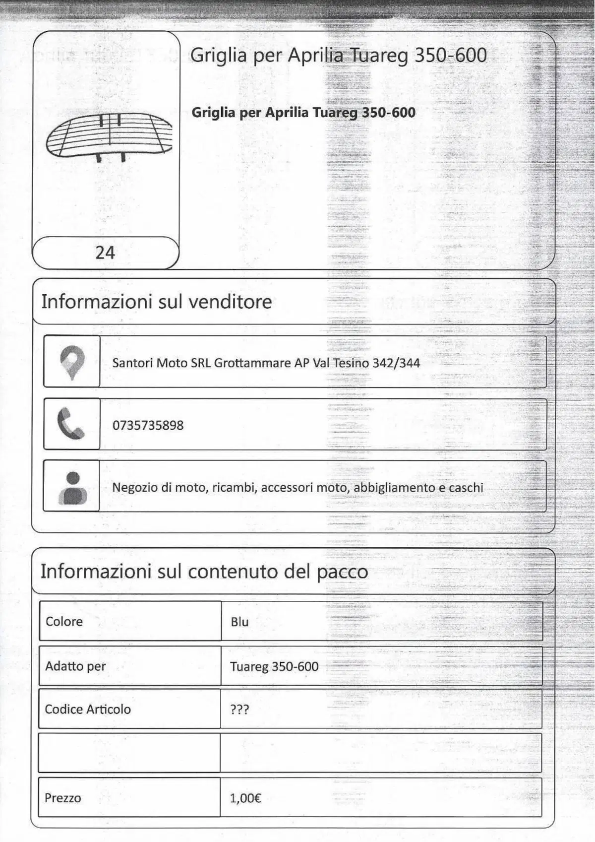 Griglia per Aprilia Tuareg 350-600 (4)