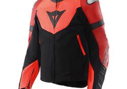 Giacca Moto Pelle Dainese Iperattiva Rosso