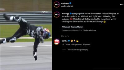 MotoGP 2025. Highside per Jorge Martin, il pilota &egrave; in ospedale [VIDEO dell&#039;incidente]