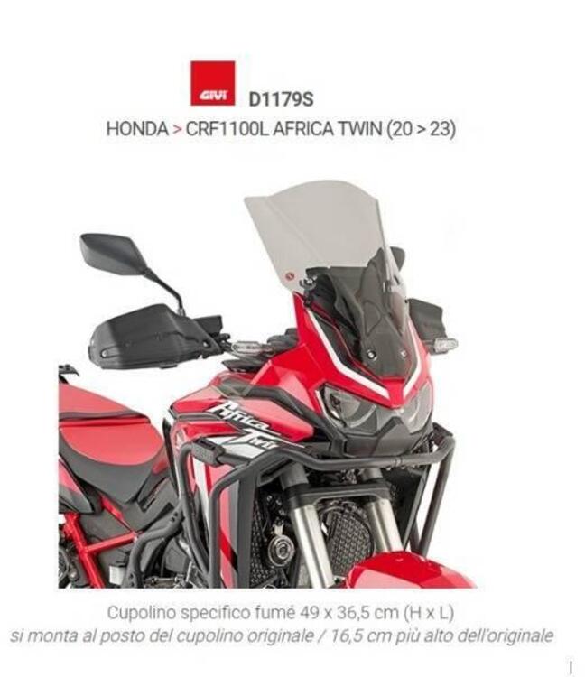 CUPOLINO FUME' GIVI PEER HONDA CRF 1100 L CODICE D