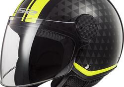 Casco jet LS2 OF558 SPHERE LUX CRUSH Nero Giallo f