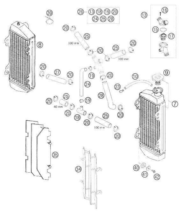 54835026033 MANICOTTO RADIATORE TERMOSTATO Ktm