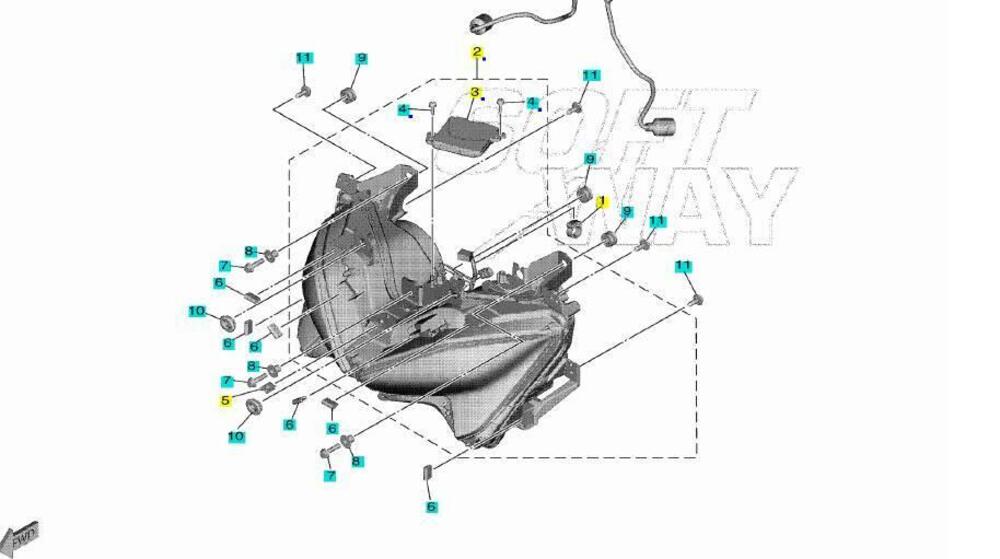 Faro anteriore Yamaha T Max560 B7M843000000