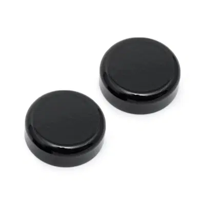 Coperture perno ruota anteriore nero lucido per So 