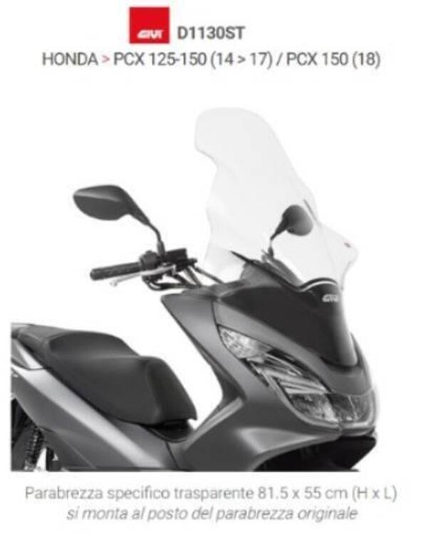 PARABREZZA TRASPARENTE GIVI PER HONDA PCX 125 E 15