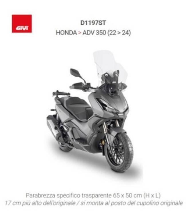 PARABREZZA TRASPARENTE GIVI PER HONDA ADV 350 CODI