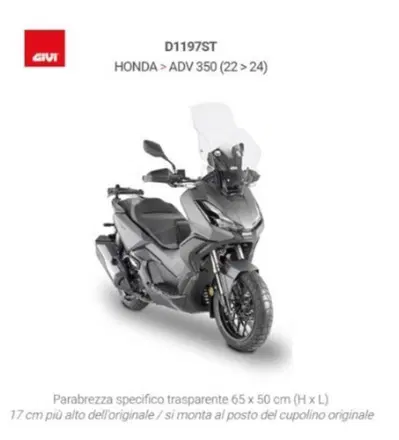 PARABREZZA TRASPARENTE GIVI PER HONDA ADV 350 CODI