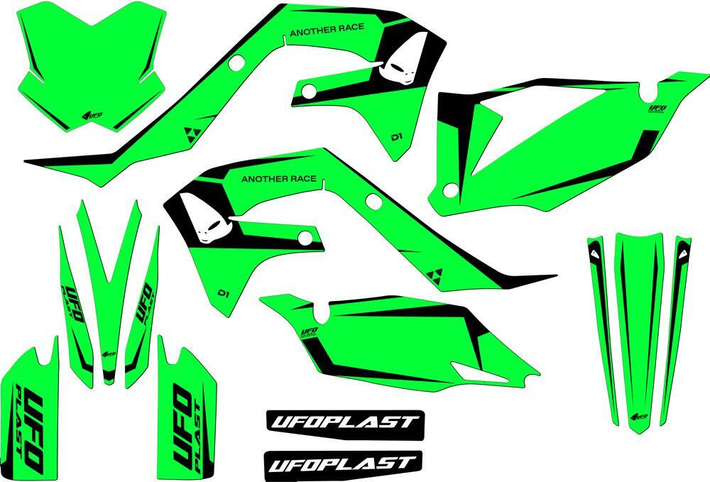 Kit grafica Ufo Tecna per Kawasaki Verde fluo UFO 