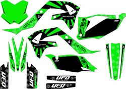 Kit grafica Ufo Akaishi per Kawasaki oem UFO 