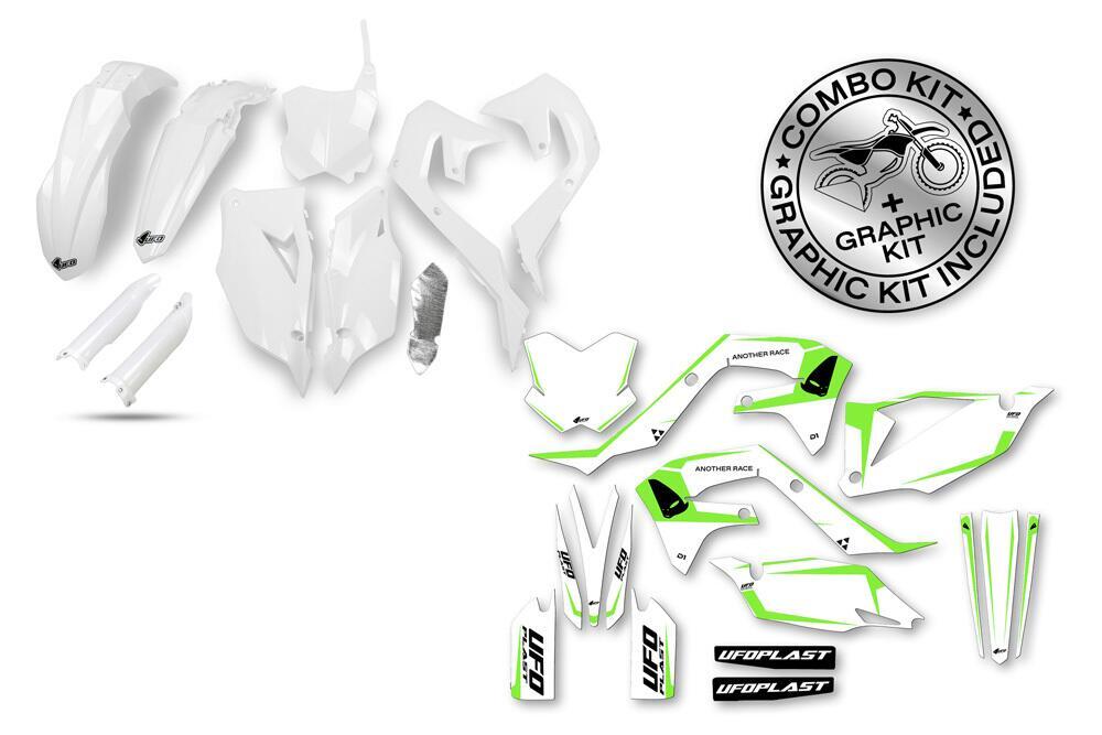 Kit plastiche+decals Ufo Tecna Kawasaki Bianco UFO 