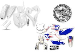 Kit plastiche+decals Ufo Patriot Kawasaki Bianco U 