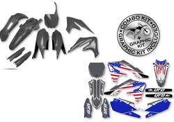 Kit plastiche+decals Ufo Patriot Yamaha Grigio YZ 