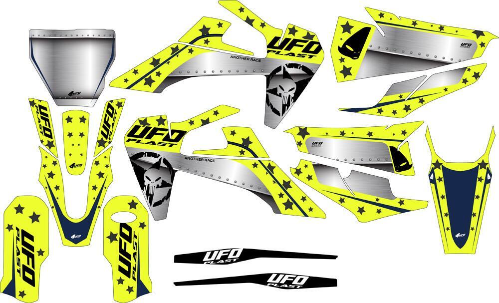 Kit grafica Ufo Stardust per Husqvarna Giallo fluo 