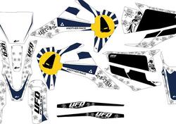 Kit grafica Ufo Akaishi per Husqvarna Bianco UFO 