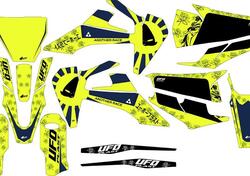 Kit grafica Ufo Akaishi per Husqvarna Giallo fluo 