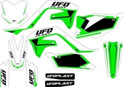 Kit grafica Ufo Stokes per Kawasaki Bianco UFO 