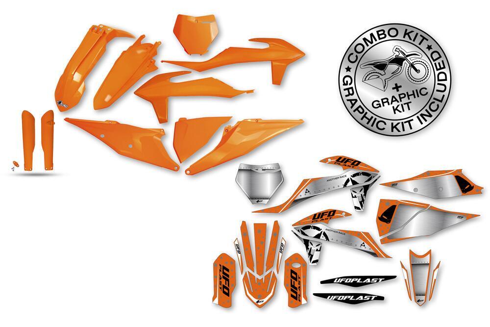 Kit plastiche+decals Ufo Stardust Ktm Arancione fl  (2)