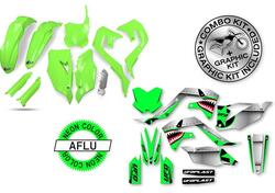 Kit plastiche+decals Ufo Thunder Kawasaki Verde fl 