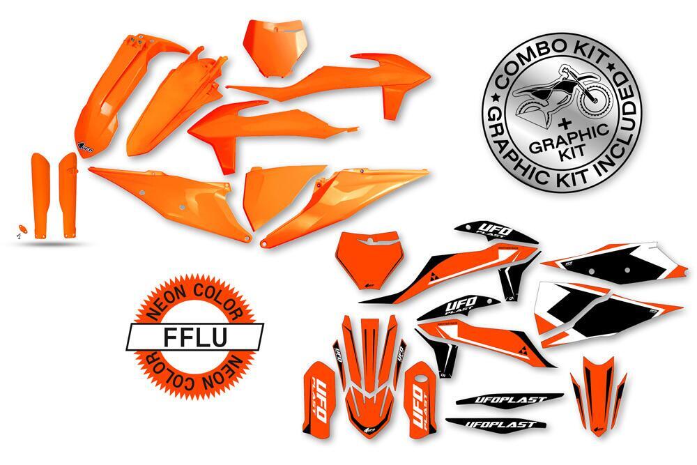 Kit plastiche+decals Ufo Stokes Ktm Arancione fluo 