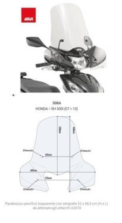 PARABREZZA GIVI PER HONDA VISION 50 E 110 CODICE 3